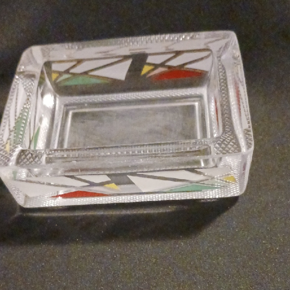Colorful Geometric Glass Tray